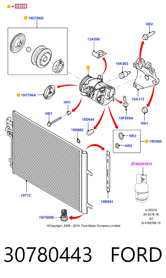 30780443 Ford Sprężarka klimatyzacji