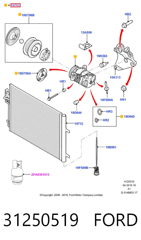 31250519 Ford Sprężarka klimatyzacji