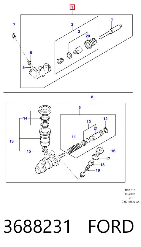 Do koszyka Cylinder roboczy sprzęgła Ford Ranger  ER