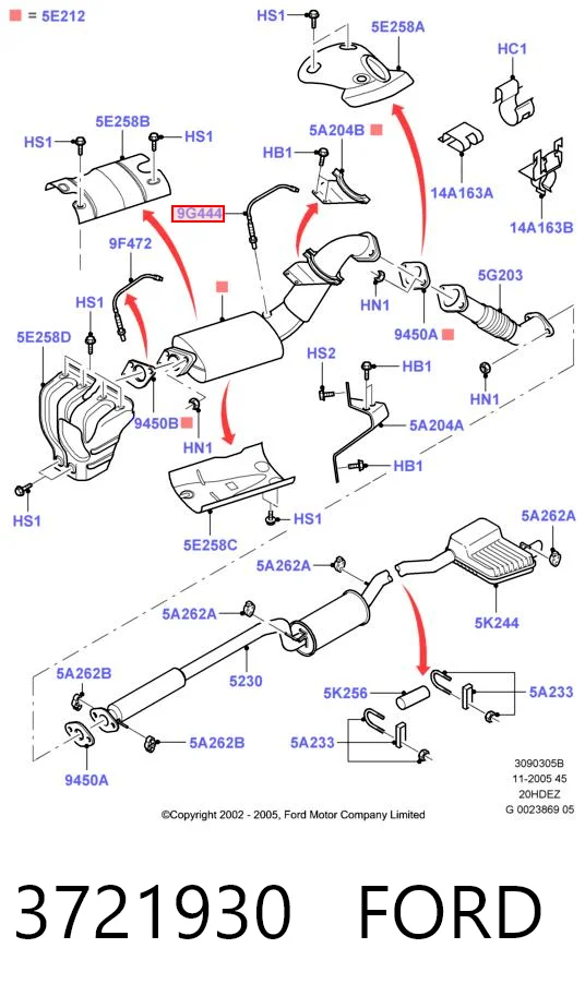 3721930 Ford Sonda lambda czujnik tlenu po katalizatorze
