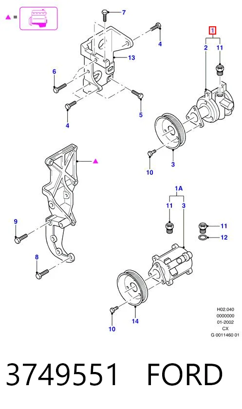 Do koszyka Pompa wspomagania hydraulicznego kierownicy Ford Fiesta Mk3 GFJ