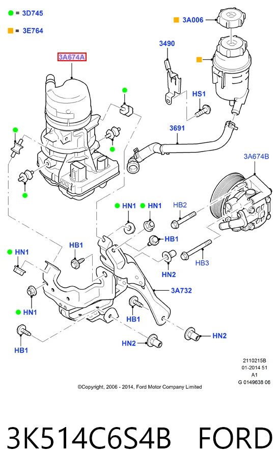 Do koszyka Pompa wspomagania hydraulicznego kierownicy Volvo S80 II AS, AR