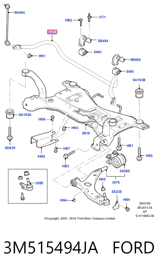 Stabilizator przedni do Ford C-Max  DM2