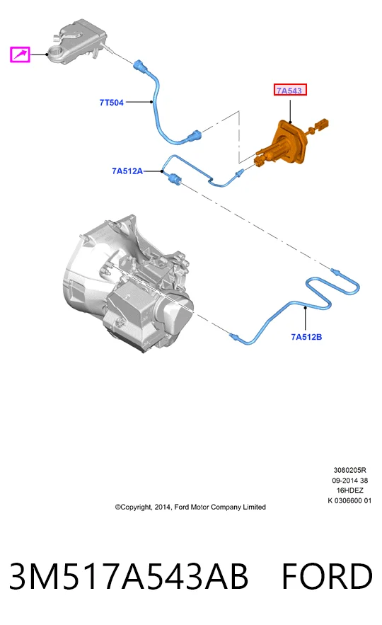 3M517A543AB Ford Cylinder sprzęgła główny