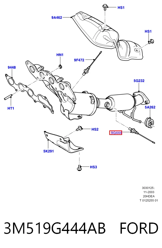 3M519G444AB Ford Sonda lambda czujnik tlenu po katalizatorze