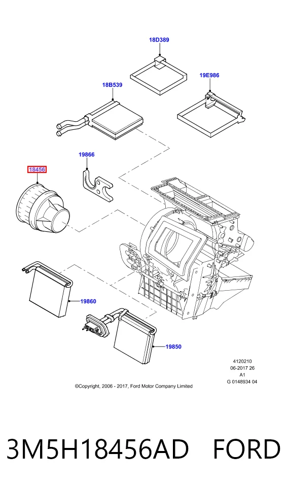 3M5H18456AD Ford Silniczek wentylatora nagrzewnicy (ogrzewacza wnętrza)