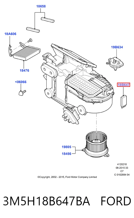 3M5H18B647BA Ford Rezystor wentylatora nagrzewnicy (ogrzewacza kabiny)