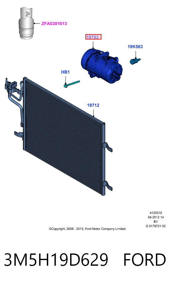 3M5H19D629 Ford Sprężarka klimatyzacji