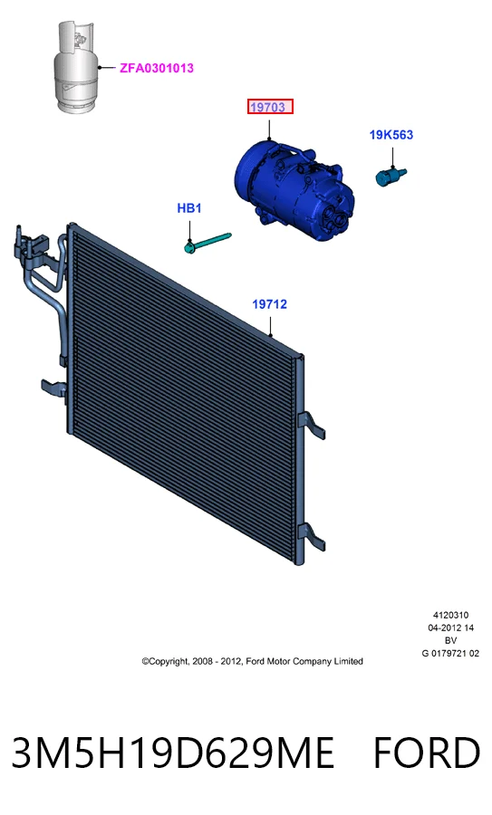 3M5H19D629ME Ford Sprężarka klimatyzacji