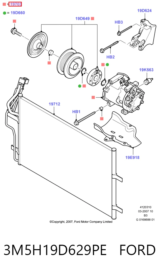 3M5H19D629PE Ford Sprężarka klimatyzacji