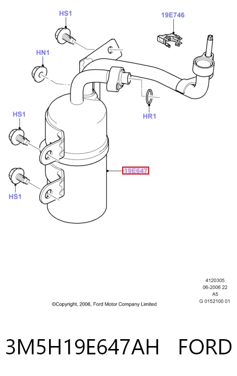 3M5H19E647AH Ford Osuszacz klimatyzacji