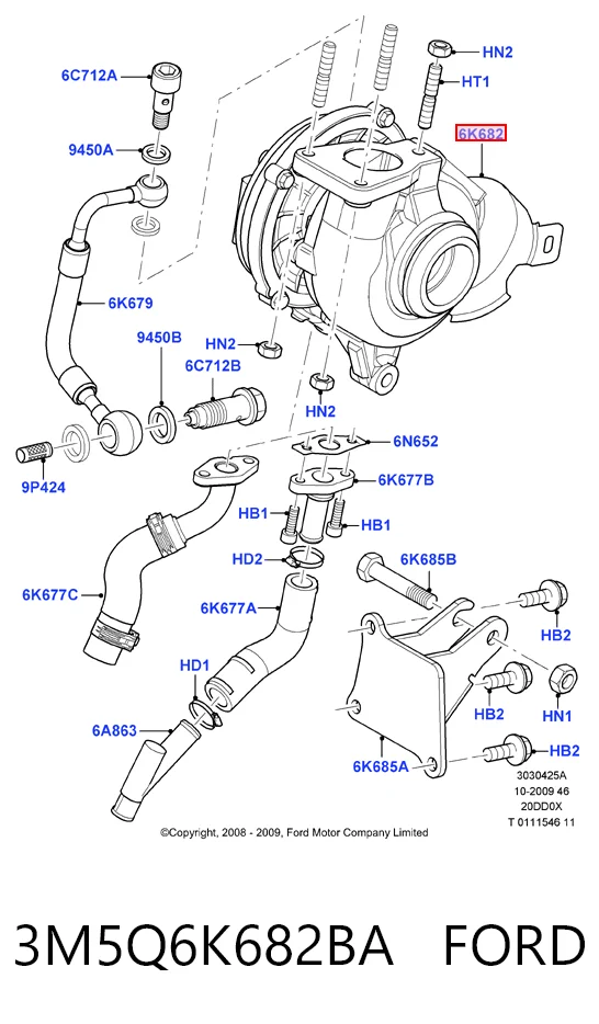 3M5Q6K682BA Ford Turbina