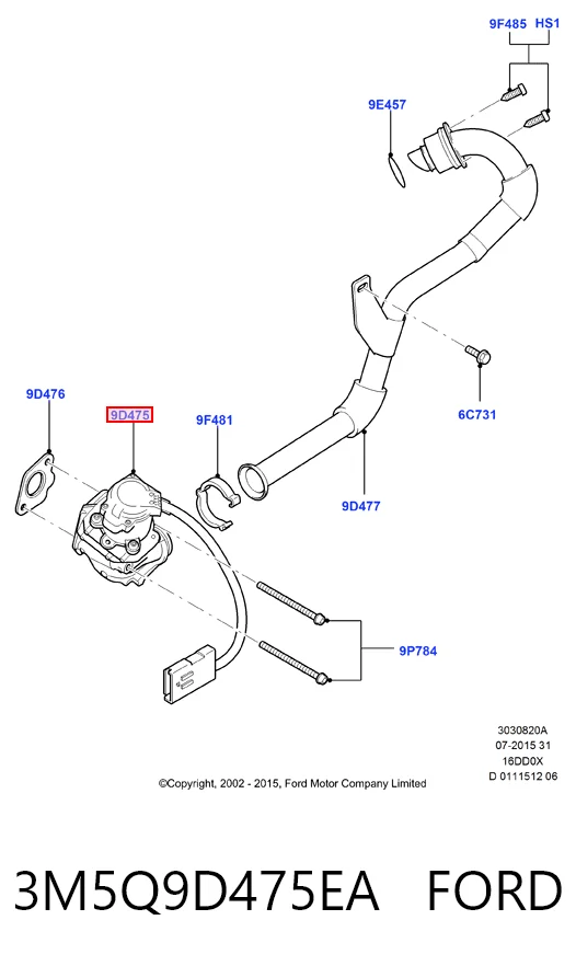 3M5Q9D475EA Ford Zawór recyrkulacji spalin EGR