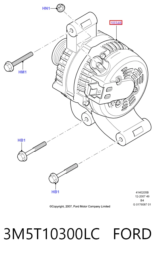 3M5T10300LC Ford Alternator