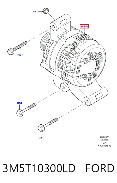 3M5T10300LD Ford Alternator