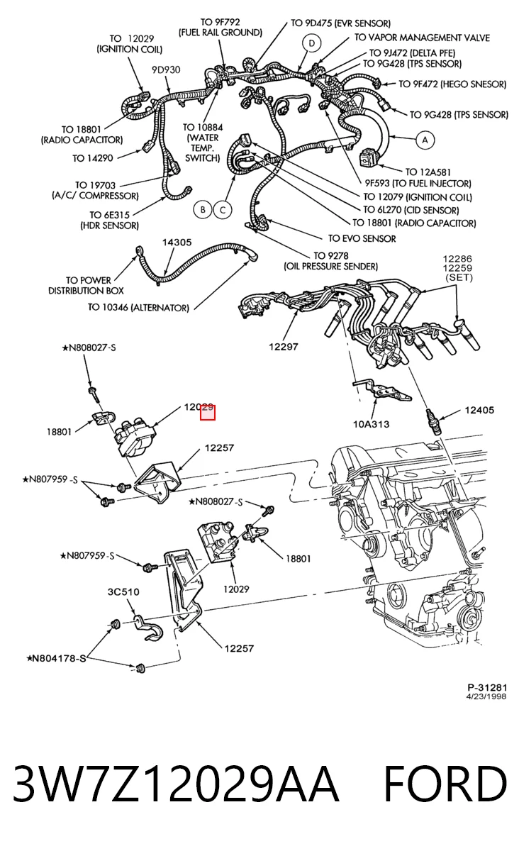 3W7Z12029AA Ford Cewka zapłonowa