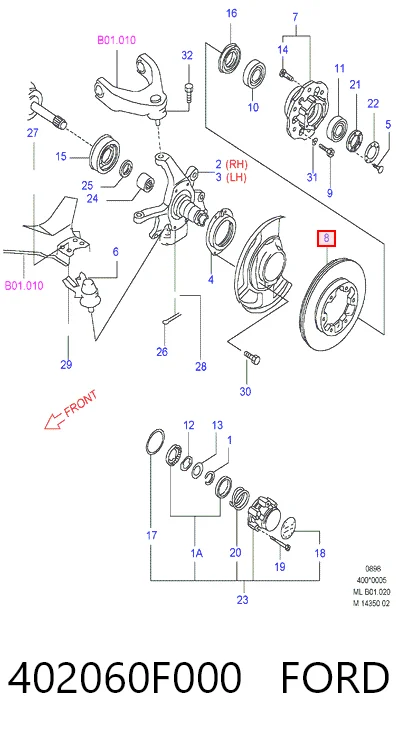 402060F000 Ford Tarcza hamulcowa przednia