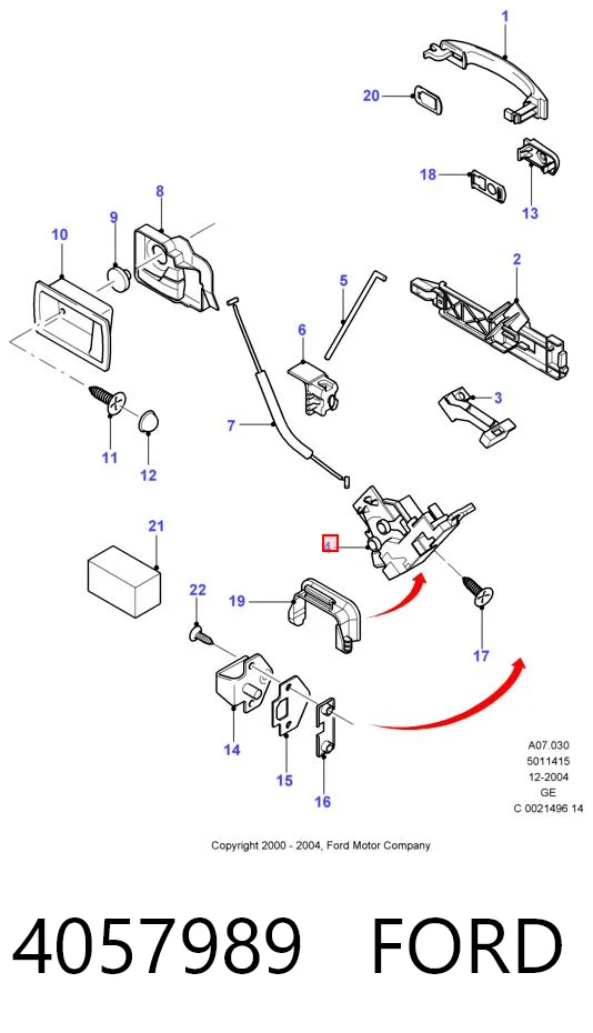 Zamek drzwi tylnych lewych Ford 4057989 cena, od 35,75 USD