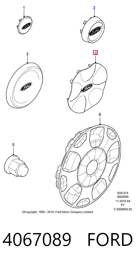 4067089 Ford Kołpak do obręczy koła