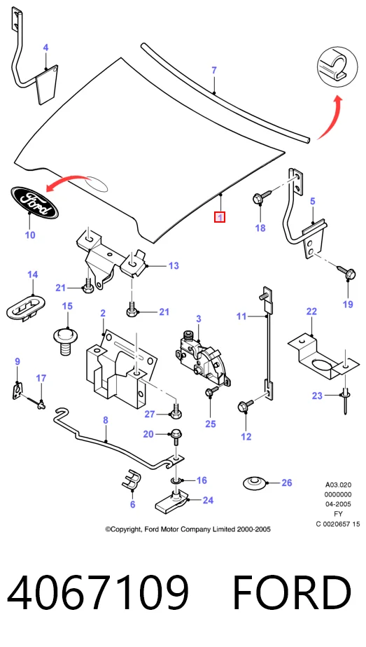 Maska silnika Ford Transit V awangarda (V184/5) (2000 - 2006) cena, od 151,53 USD