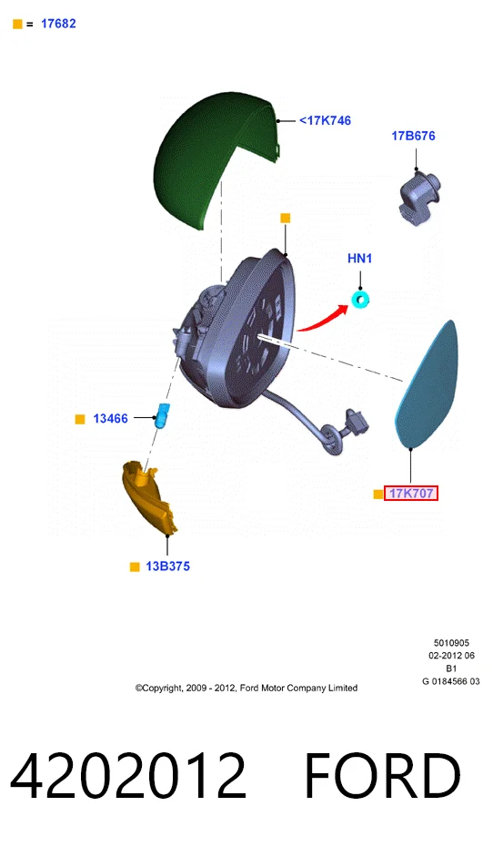 Do koszyka Lusterko wsteczne lewe Ford Fiesta Mk6 CB1
