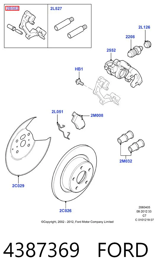 Jarzmo zacisku hamulcowego tylnego do Ford Connect TC7