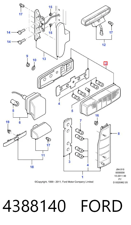 4388140 Ford Lampa zespolona tylna lewa/prawa