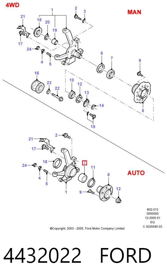 4432022 Ford Łożysko piasty przedniej