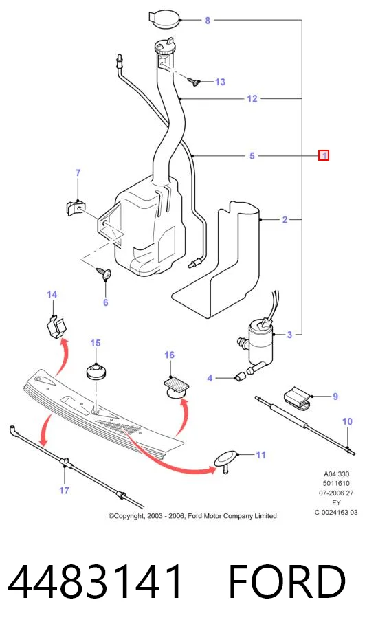 Zbiorniczek spryskiwacza szyb do Ford Transit V V184/5