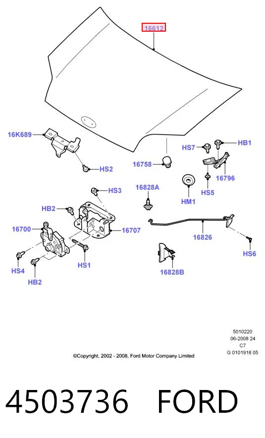 Do koszyka Maska silnika Ford Connect  TC7
