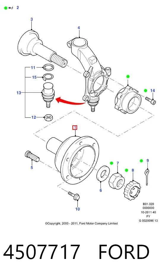 Do koszyka Piasta przednia Ford Transit V V184/5
