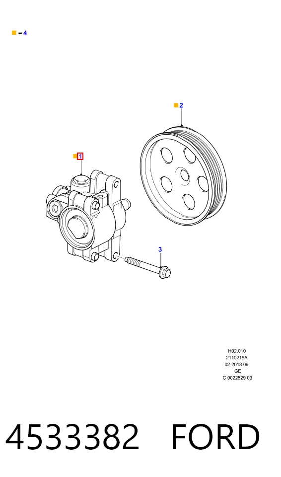 4533382 Ford Pompa wspomagania hydraulicznego kierownicy