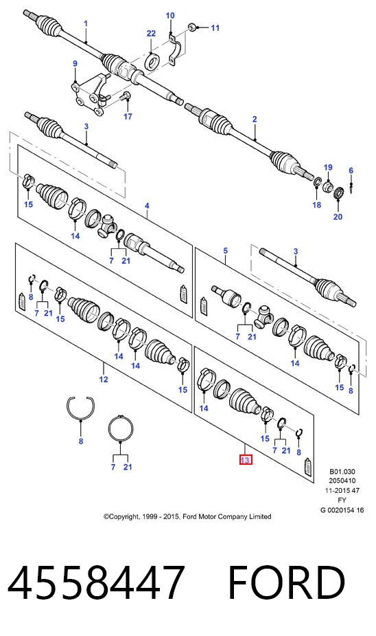 Osłona przegubu homokinetycznego półosi przedniej wewnętrzna Ford Transit V autobus (V184/5) (2000 - 2006) cena, od 15,21 USD