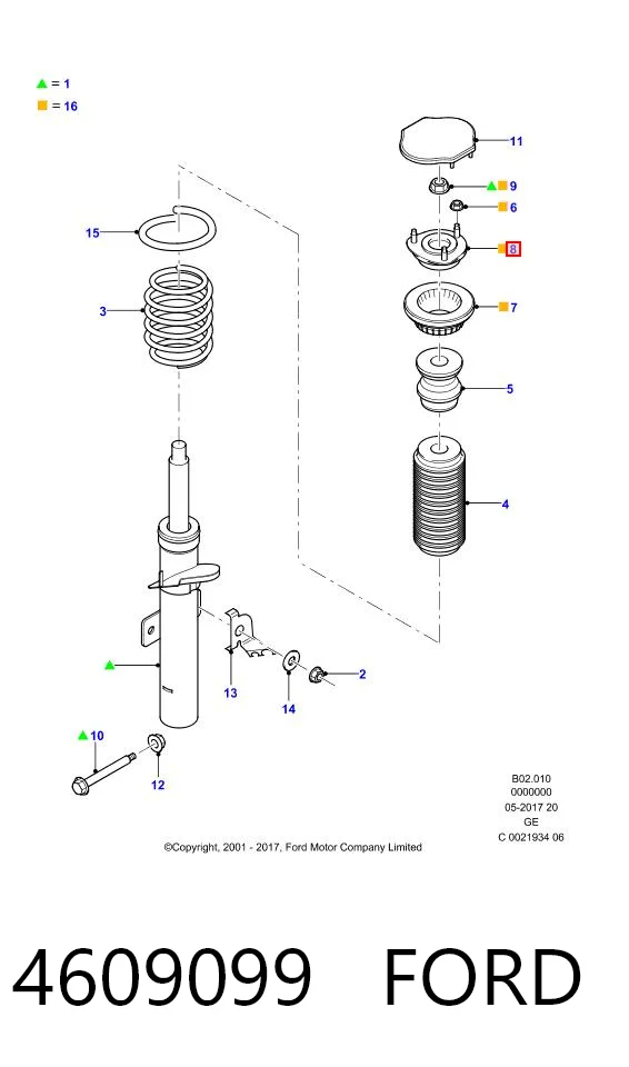 4609099 Ford Poduszka amortyzatora przedniego