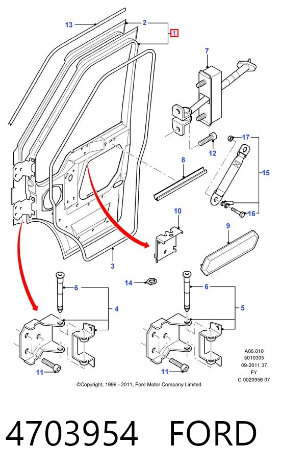 Drzwi przednie lewe do Ford Transit V V184/5