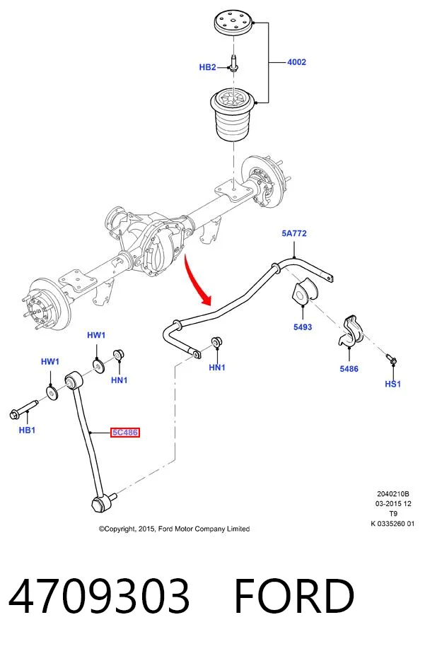 4709303 Ford Łącznik stabilizatora tylnego