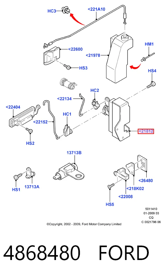 Zamek drzwi przednich prawych do Ford Ka  RBT