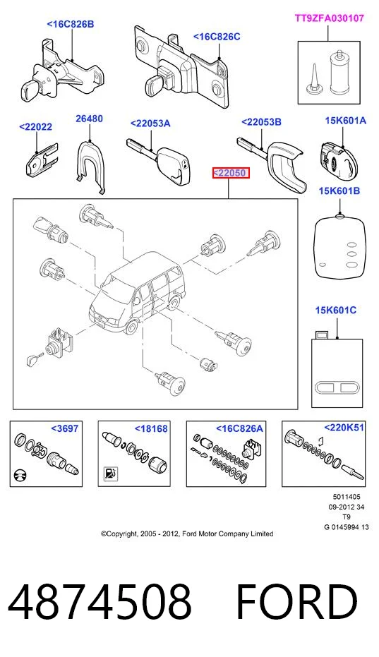 Do koszyka Zestaw wkładek zamków Ford Transit VI V347/8
