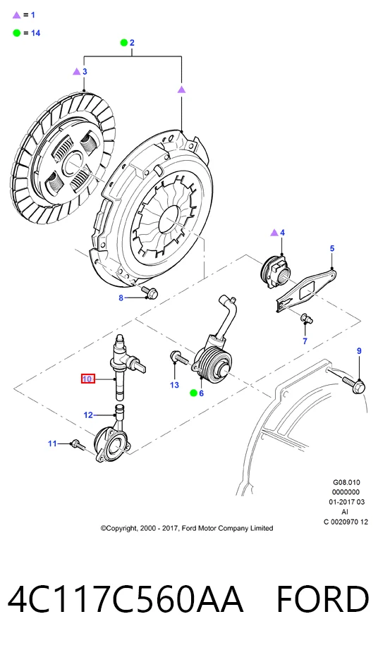 4C117C560AA Ford Przewód sprzęgła