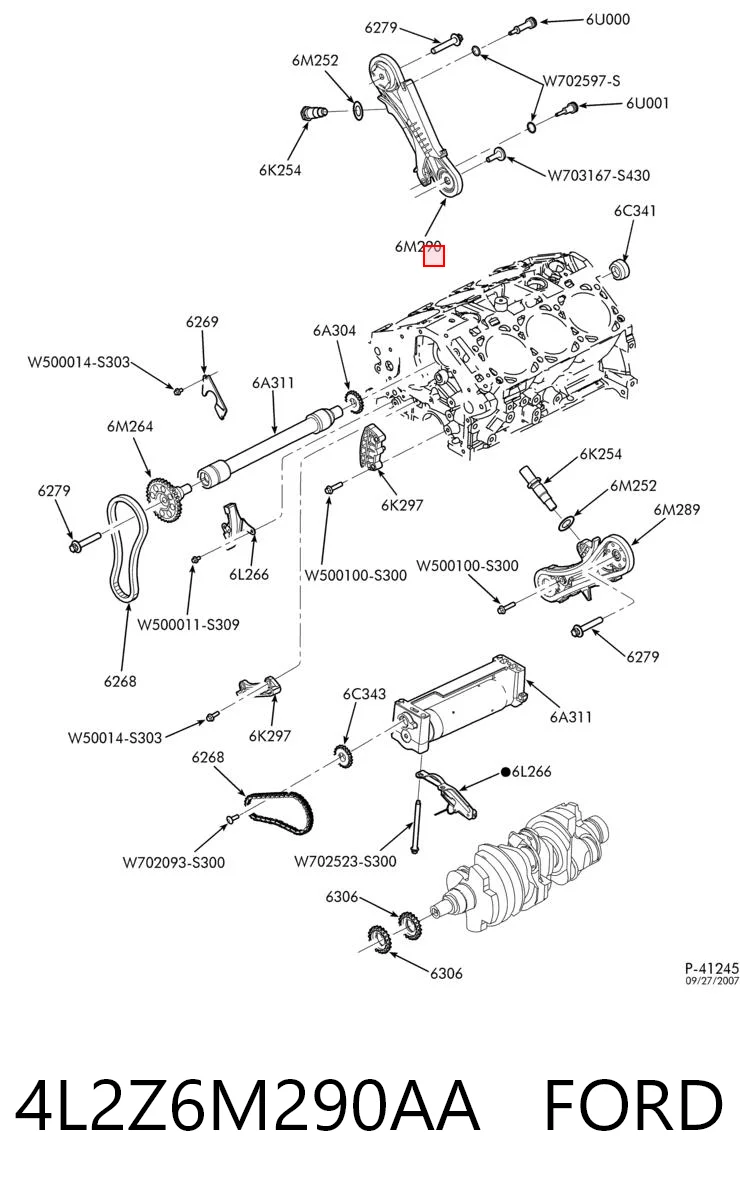 4L2Z6M290AA Ford Łańcuch rozrządu, zestaw