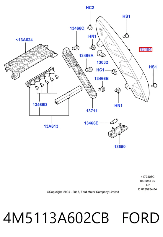 Lampa zespolona tylna prawa Ford Focus II