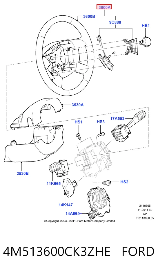 Kierownica do Ford Focus II DA, HCP, DP