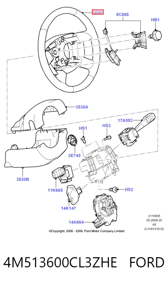 Kierownica do Ford Focus II DA, FFS, DS