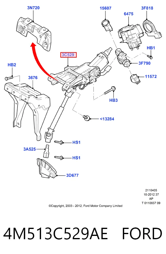 Kolumna (wał) kierownicza (kierownicy) Ford C-Max minivan (DM2) (2003 - 2007) cena, od 97,78 USD