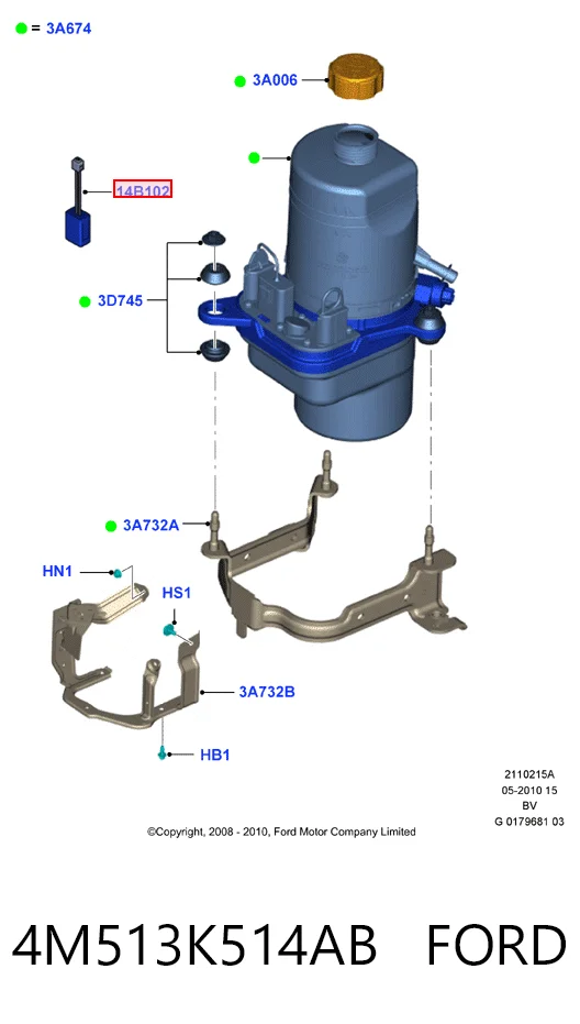 4M513K514AB Ford Pompa wspomagania hydraulicznego kierownicy