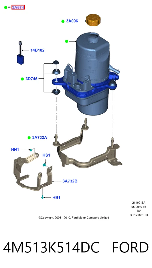 4M513K514DC Ford Pompa wspomagania hydraulicznego kierownicy