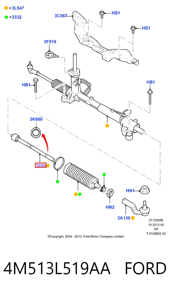 4M513L519AA Ford Drążek kierowniczy