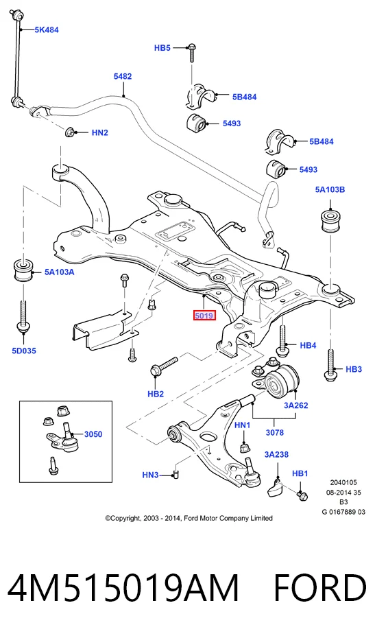 Korpus osi przedniej do Ford Focus II DB, FCH, DH