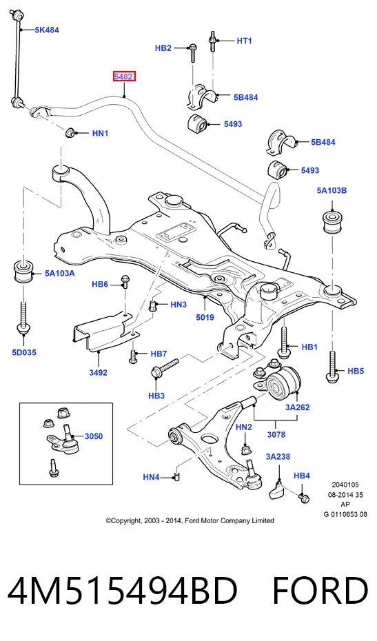 Stabilizator przedni Ford Focus II sedana (DB, FCH, DH) (2005 - 2011) cena, od 68,20 USD