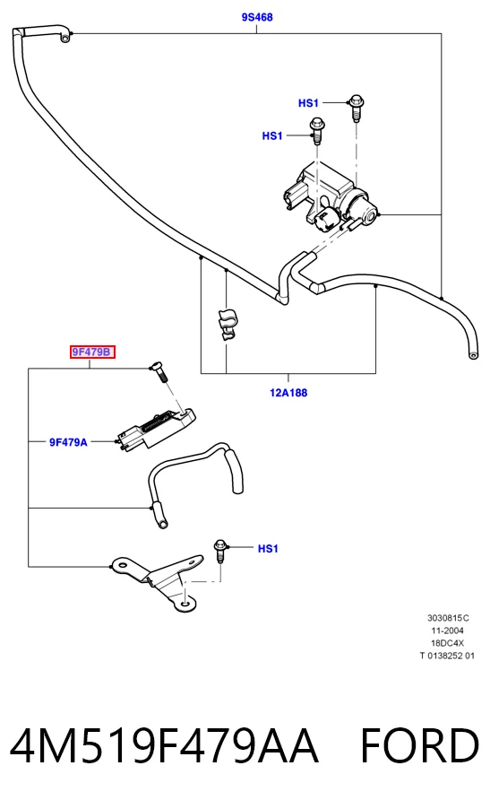 4M519F479AA Ford Czujnik ciśnienia w kolektorze ssącym, MAP